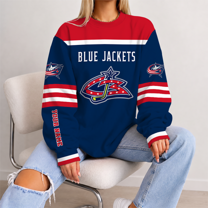 [SUPER SALE] NEW CUSTOMIZED NHL18 CBJ COLUMBUS BLUE JACKETS UNISEX SWEATSHIRT