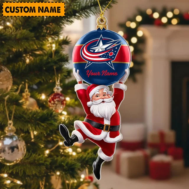 [SUPER SALE] NEW CUSTOMIZED NHL18 CBJ COLUMBUS BLUE JACKETS CHRISTMAS ACRYLIC ORNAMENT