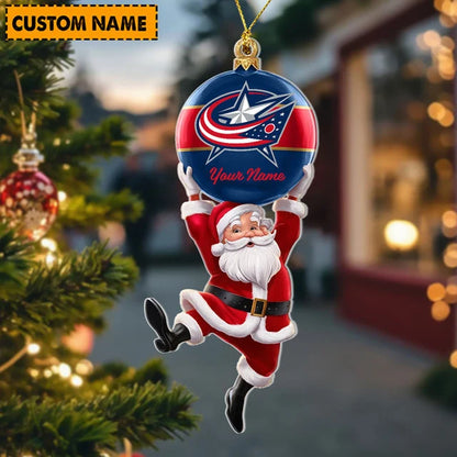 [SUPER SALE] NEW CUSTOMIZED NHL18 CBJ COLUMBUS BLUE JACKETS CHRISTMAS ACRYLIC ORNAMENT
