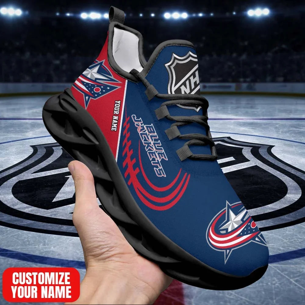 [SUPER SALE] NEW CUSTOMIZED NHL18 CBJ CB JACKETS PREMIUM CLUNKY SNEAKERS
