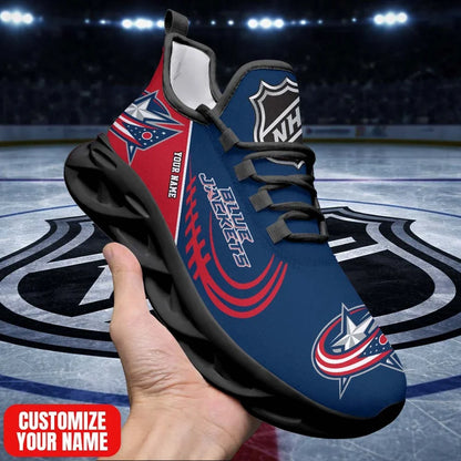 [SUPER SALE] NEW CUSTOMIZED NHL18 CBJ CB JACKETS PREMIUM CLUNKY SNEAKERS