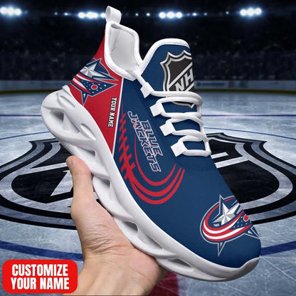 [SUPER SALE] NEW CUSTOMIZED NHL18 CBJ CB JACKETS PREMIUM CLUNKY SNEAKERS