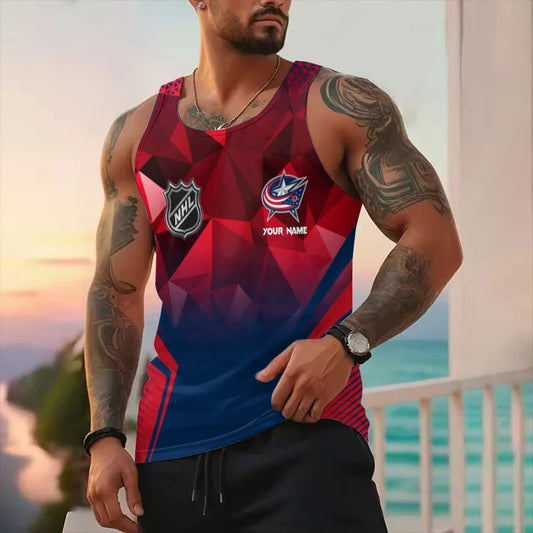 [SUPER SALE] NEW CUSTOMIZED NHL18 CBJ COLUMBUS BLUE JACKETS UNISEX TANK TOP