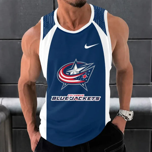 [SUPER SALE] NEW CUSTOMIZED NHL18 CBJ COLUMBUS BLUE JACKETS UNISEX TANK TOP
