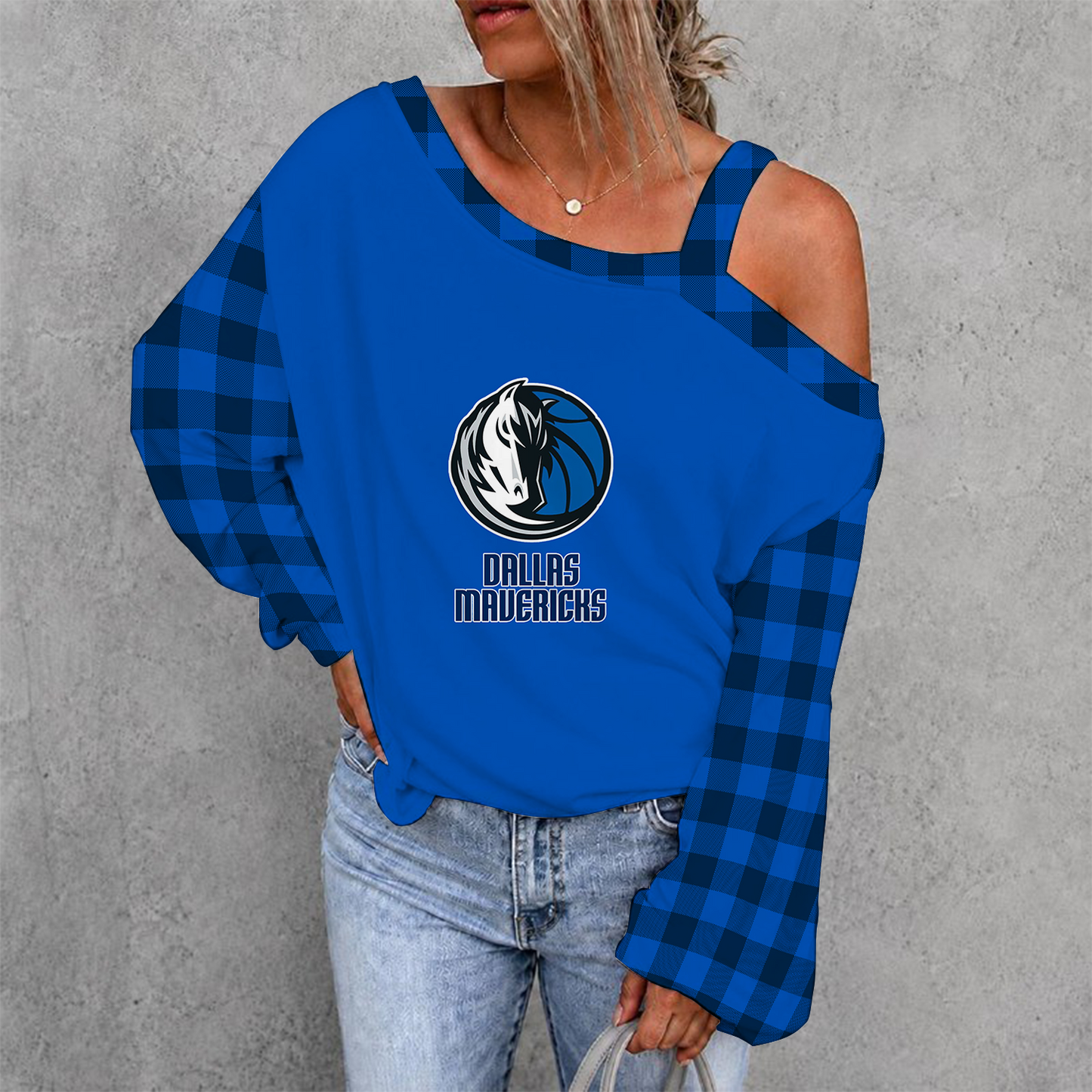[HOT DEAL] NEW CUSTOMIZED NBA18 DMA DALLAS MAVERICKS DROP SHOULDER SWEATSHIRT