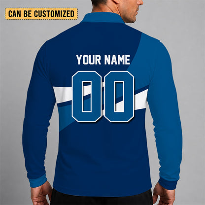 [HOT DEAL] NEW CUSTOMIZED NBA18 DMA DALLAS MAVERICKS MEN LONG SLEEVE POLO