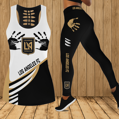 [FAN EXCLUSIVE] NEW CUSTOMIZED MLS18 LAF LOS ANGELES FC HOLLOW TANK TOP & LEGGINGS SET