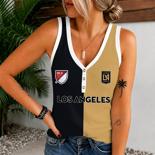 [FAN EXCLUSIVE] NEW CUSTOMIZED MLS18 LBJ LOS ANGELES FC V-NECK TANK TOP