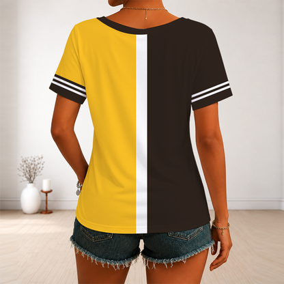 [FLASH SALE] NEW CUSTOMIZED MLB18 SDP SAN DIEGO PADRES V-NECK FEMALE SHIRT