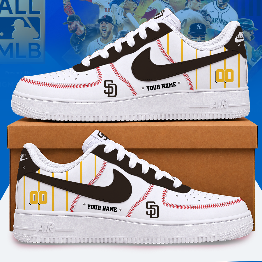 [FLASH SALE] NEW CUSTOMIZED MLB18 SDP SAN DIEGO PADRES AF1 SHOES