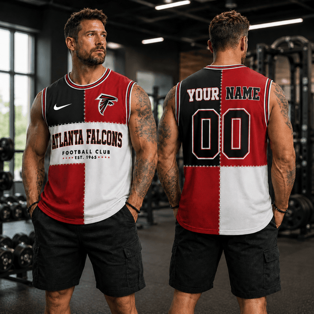 [SPECIAL OFFER] NEW CUSTOMIZED NFL18 ATF ATLANTA FALCONS MEN'S GYM SHIRT