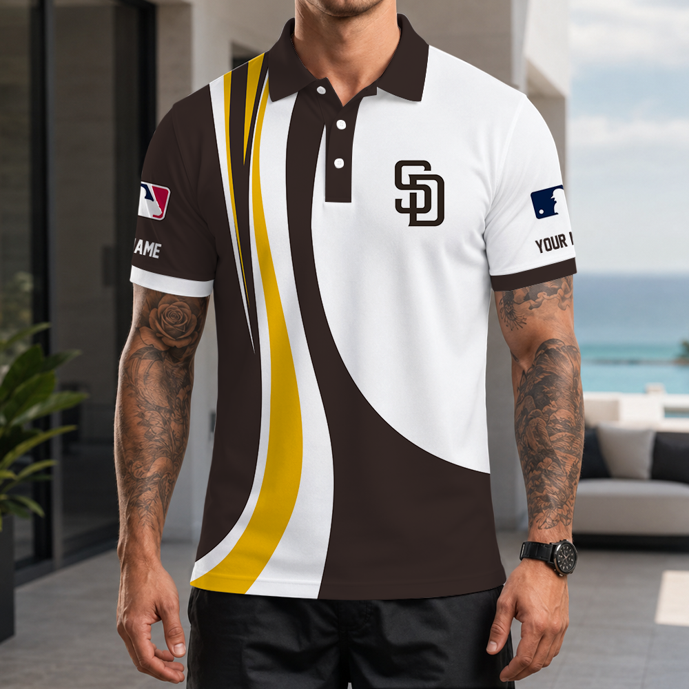 [FLASH SALE] NEW CUSTOMIZED MLB18 SDP SAN DIEGO PADRES POLO SHIRT