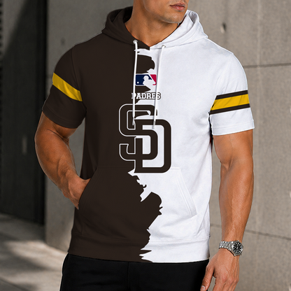 [FLASH SALE] NEW CUSTOMIZED MLB18 SDP SAN DIEGO PADRES SHORT SLEEVE HOODIE