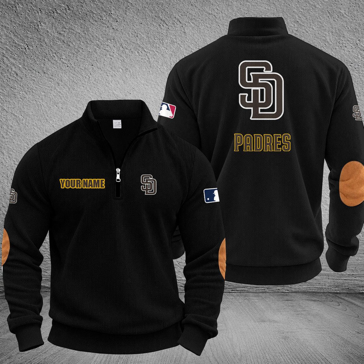 [FLASH SALE] NEW CUSTOMIZED MLB18 SDP SAN DIEGO PADRES MULTICOLOR STRIPED QUATER ZIP SWEATSHIRT