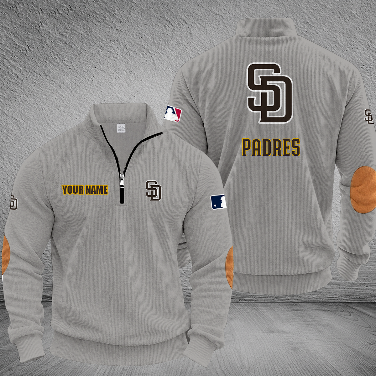 [FLASH SALE] NEW CUSTOMIZED MLB18 SDP SAN DIEGO PADRES MULTICOLOR STRIPED QUATER ZIP SWEATSHIRT