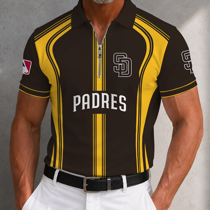 [FLASH SALE] NEW CUSTOMIZED MLB18 SDP SAN DIEGO PADRES ZIP POLO SHIRT