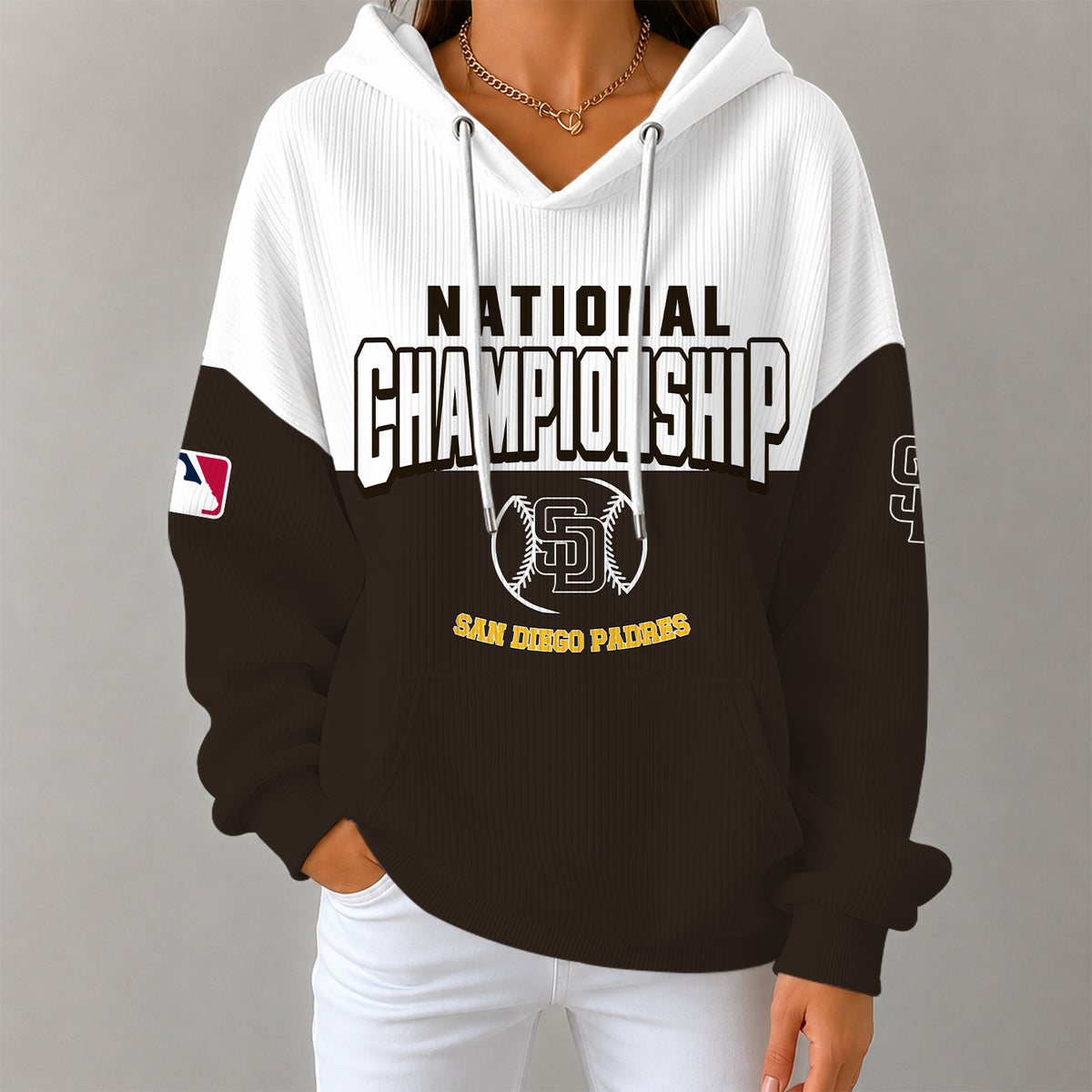 [FLASH SALE] NEW CUSTOMIZED MLB18 SDP SAN DIEGO PADRES RIBBED HOODIE & SWEATSHIRT