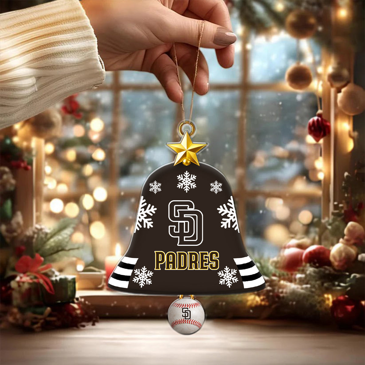 [FLASH SALE] NEW CUSTOMIZED MLB18 SDP SAN DIEGO PADRES CHRISTMAS ACRYLIC ORNAMENT