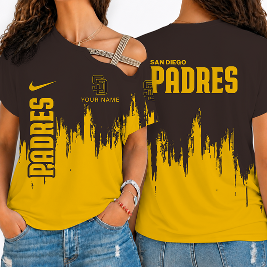 [FLASH SALE] NEW CUSTOMIZED MLB18 SDP SAN DIEGO PADRES SHOULDER SHIRT