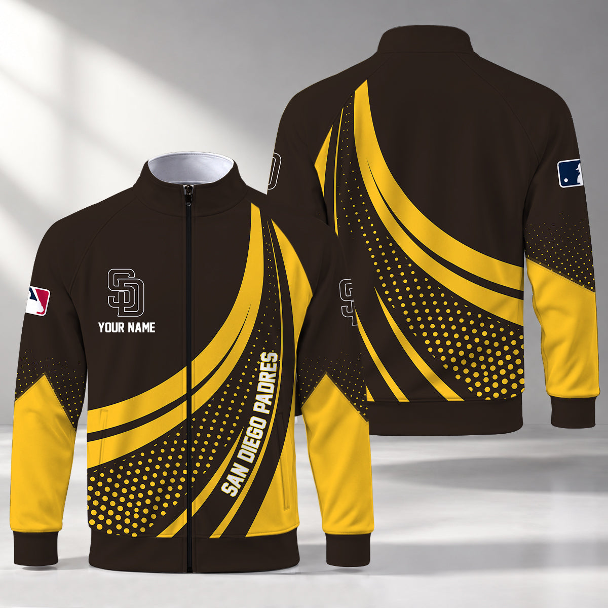 [FLASH SALE] NEW CUSTOMIZED MLB18 SDP SAN DIEGO PADRES STAND COLLAR JACKET