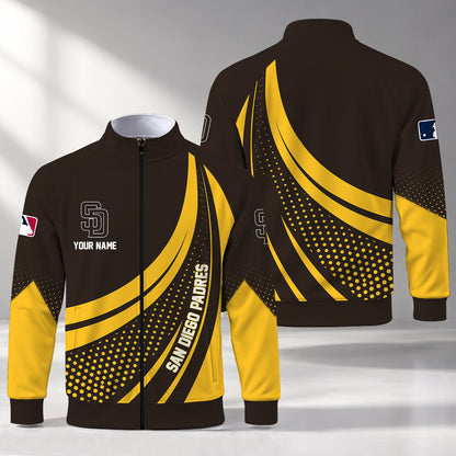 [FLASH SALE] NEW CUSTOMIZED MLB18 SDP SAN DIEGO PADRES STAND COLLAR JACKET