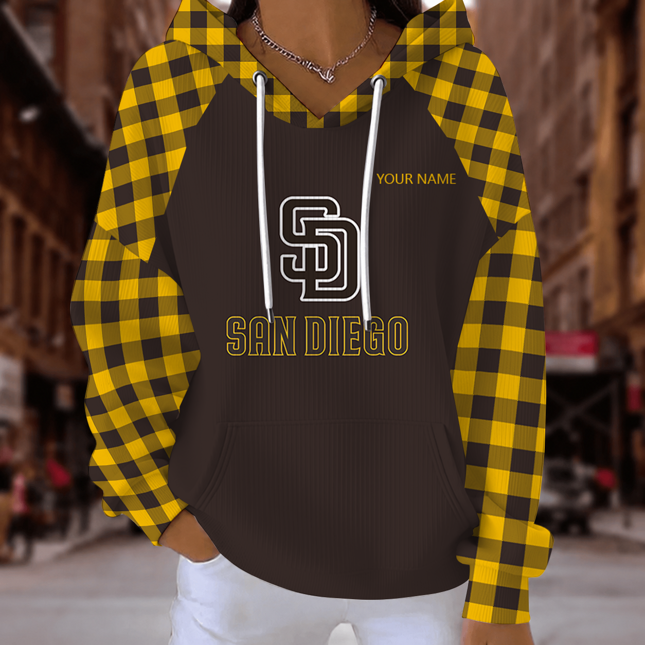 [FLASH SALE] NEW CUSTOMIZED MLB18 SDP SAN DIEGO PADRES RIBBED HOODIE & SWEATSHIRT