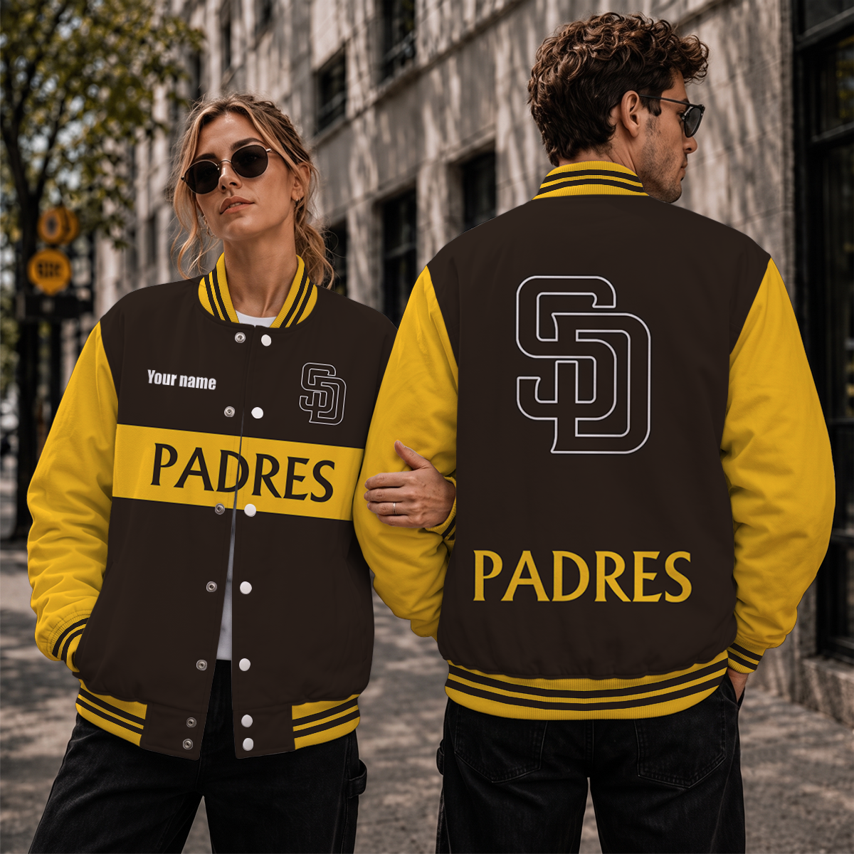 [FLASH SALE] NEW CUSTOMIZED MLB18 SDP SAN DIEGO PADRES SATIN VARSITY & BASEBALL JACKET