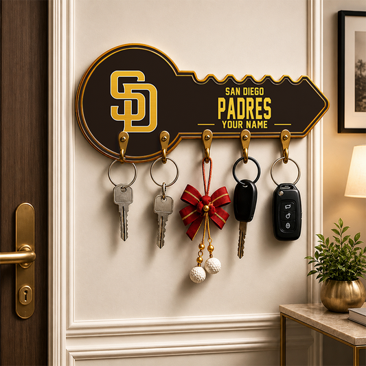 [FLASH SALE] NEW CUSTOMIZED MLB18 SDP SAN DIEGO PADRES WALL KEY HOLDER FOR HOME