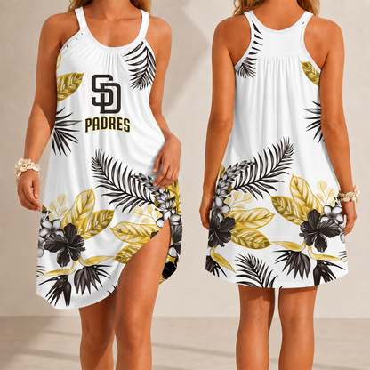 [FLASH SALE] NEW CUSTOMIZED MLB18 SDP SAN DIEGO PADRES CAMISOLE DRESS