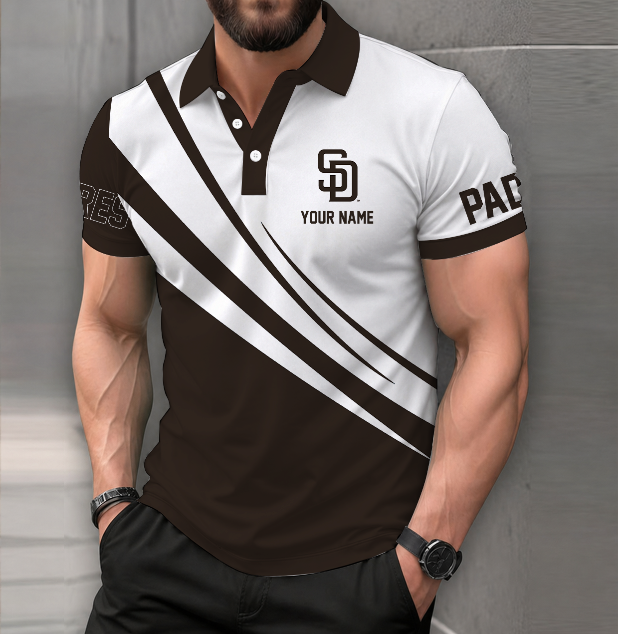[FLASH SALE] NEW CUSTOMIZED MLB18 SDP SAN DIEGO PADRES POLO SHIRT