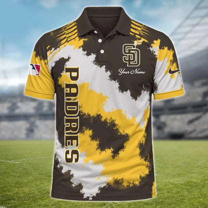 [FLASH SALE] NEW CUSTOMIZED MLB18 SDP SAN DIEGO PADRES MULTICOLOR POLO SHIRT