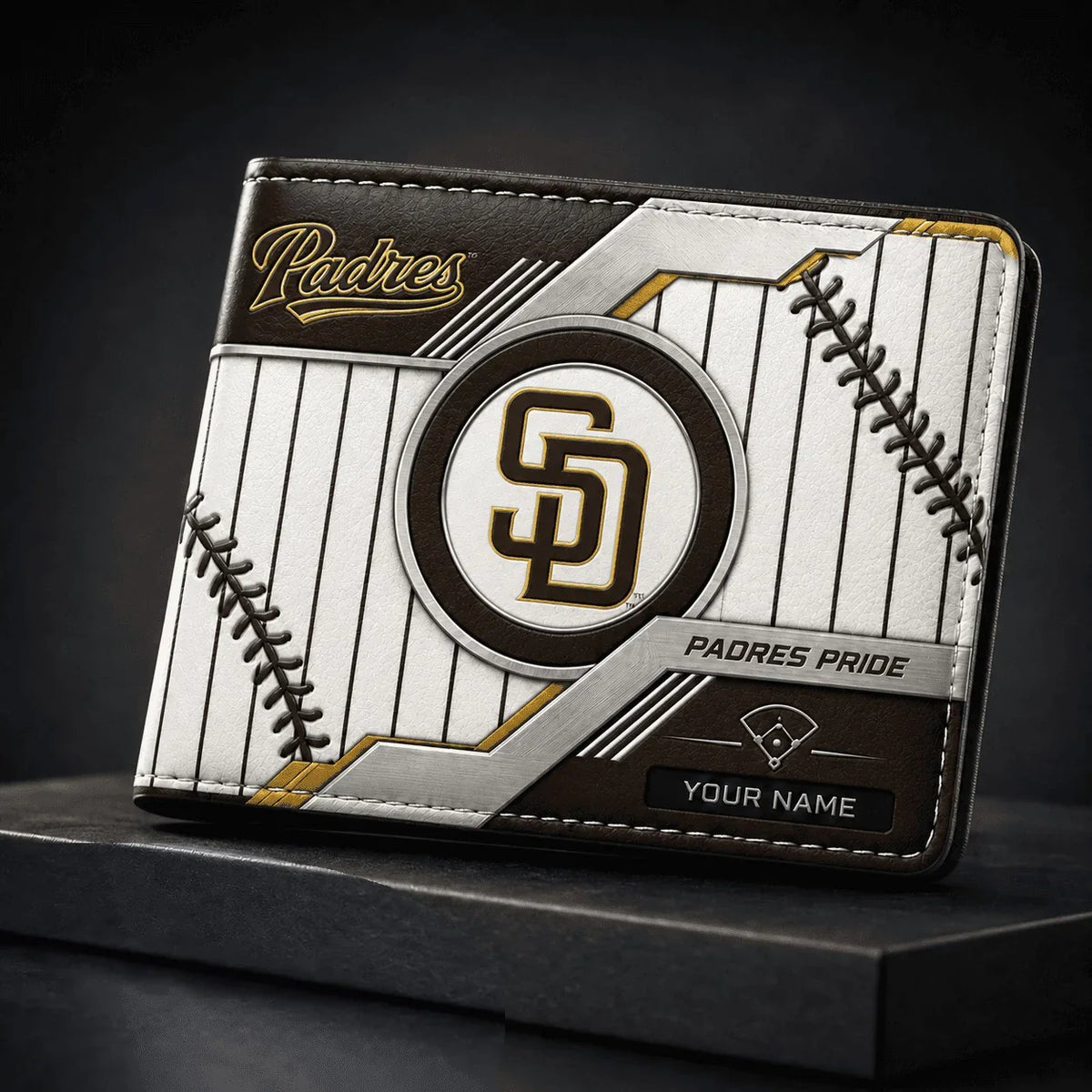 [FLASH SALE] NEW CUSTOMIZED MLB18 SDP SAN DIEGO PADRES LEATHER WALLET