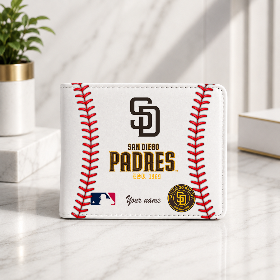 [FLASH SALE] NEW CUSTOMIZED MLB18 SDP SAN DIEGO PADRES LEATHER WALLET