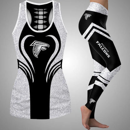 [SPECIAL OFFER] NEW CUSTOMIZED NFL18 ATF ATLANTA FALCONS HOLLOW TANK TOP & LEGGINGS SET