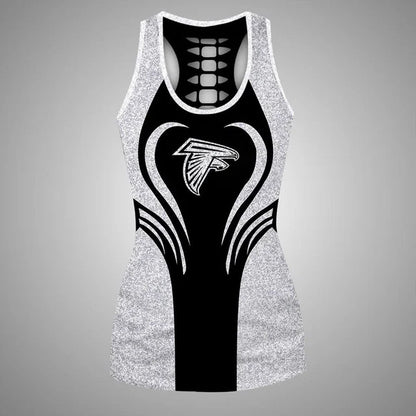 [SPECIAL OFFER] NEW CUSTOMIZED NFL18 ATF ATLANTA FALCONS HOLLOW TANK TOP & LEGGINGS SET
