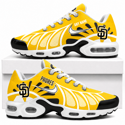 [FLASH SALE] NEW CUSTOMIZED  MLB18 SDP SAN DIEGO PADRES AIR MAX PLUS SNEAKERS