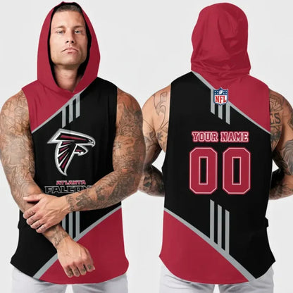 [SPECIAL OFFER] NEW CUSTOMIZED NFL18 ATF ATLANTA FALCONS HOODED TANK TOP