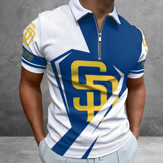 [FLASH SALE] NEW CUSTOMIZED MLB18 SDP SAN DIEGO PADRES ZIP POLO SHIRT