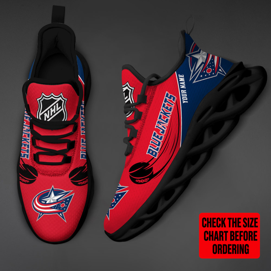 [SUPER SALE] NEW CUSTOMIZED NHL18 CBJ COLUMBUS BLUE JACKETS CLUNKY SNEAKERS
