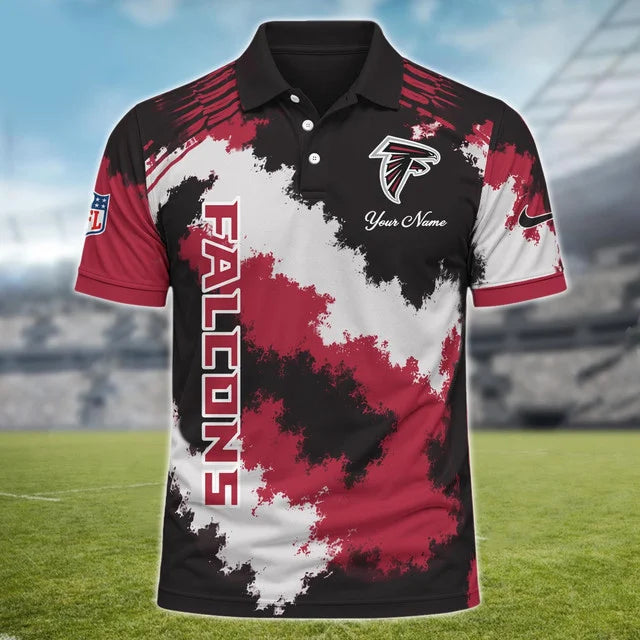 [SPECIAL OFFER] NEW CUSTOMIZED NFL18 ATF ATLANTA FALCONS MULTICOLOR POLO SHIRT