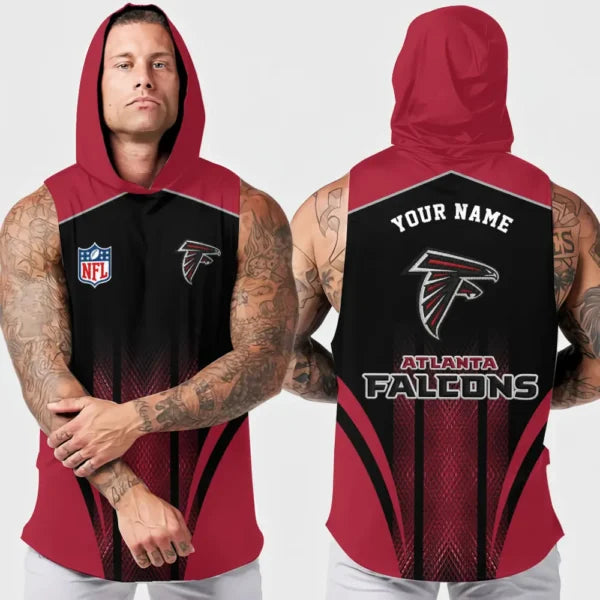 [SPECIAL OFFER] NEW CUSTOMIZED NFL18 ATF ATLANTA FALCONS HOODED TANK TOP