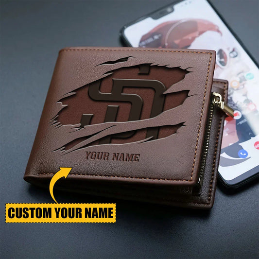 [FLASH SALE] NEW CUSTOMIZED MLB18 SDP SAN DIEGO PADRES LEATHER WALLET