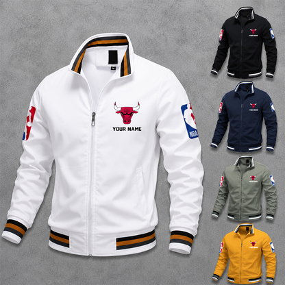 [HOT DEAL] NEW CUSTOMIZED NBA19 CBU CHICAGO BULLS MULTICOLOR MEN'S CASUAL JACKET