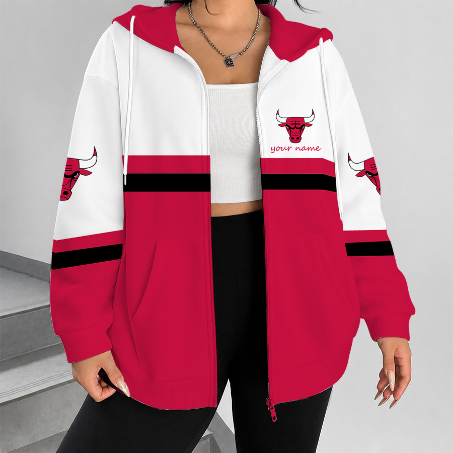 [HOT DEAL] NEW CUSTOMIZED NBA19 CBU CHICAGO BULLS ZIP HOODIE