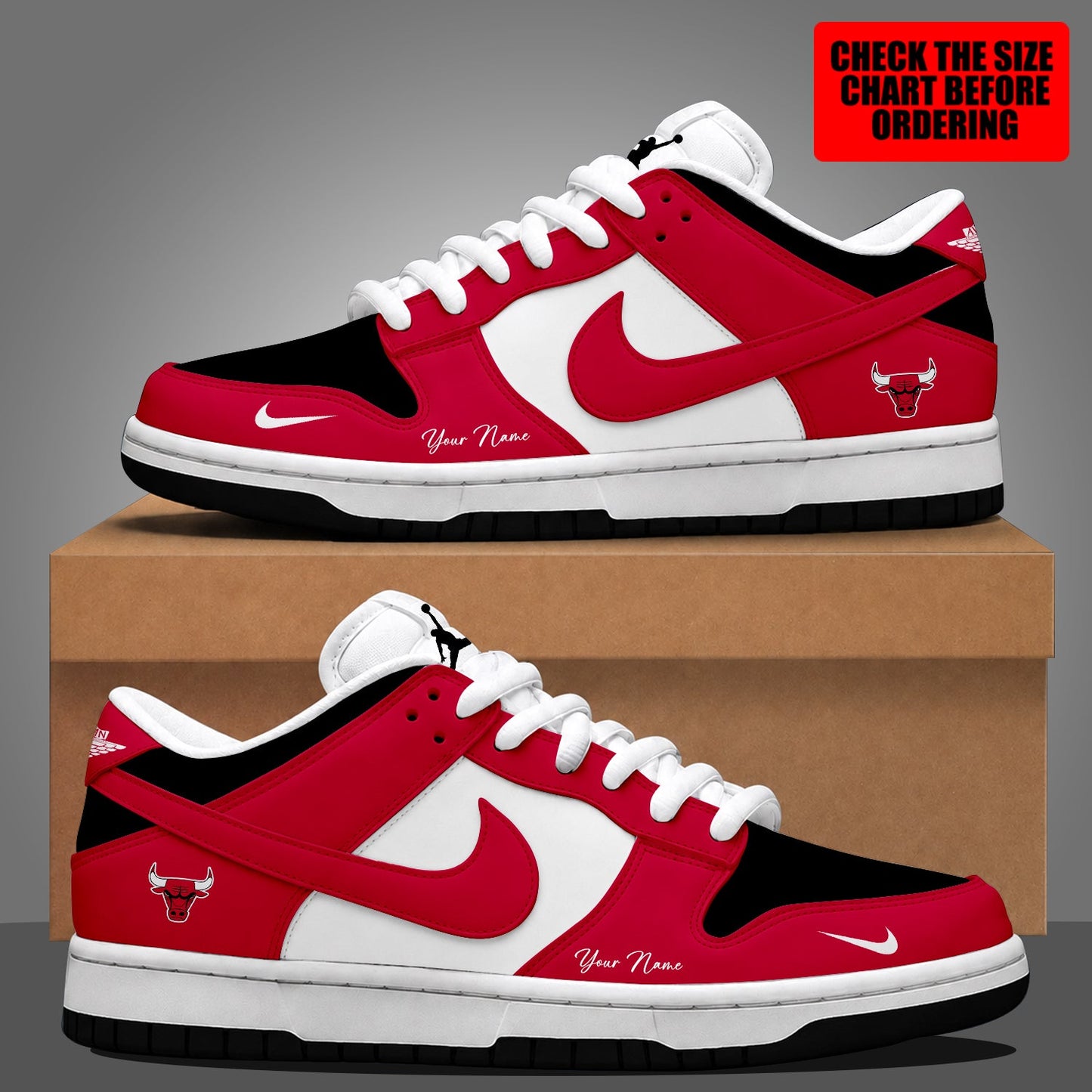 [HOT DEAL] NEW CUSTOMIZED NBA19 CBU CHICAGO BULLS DUNK LOW SHOES
