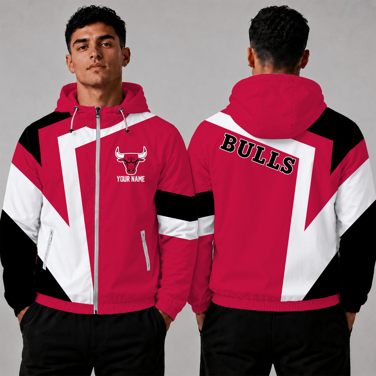 [HOT DEAL] NEW CUSTOMIZED NBA19 CBU CHICAGO BULLS WINDBREAKER JACKET
