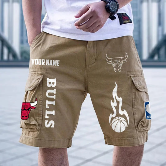 [HOT DEAL] NEW CUSTOMIZED NBA19 CBU CHICAGO BULLS CARGO SHORTS