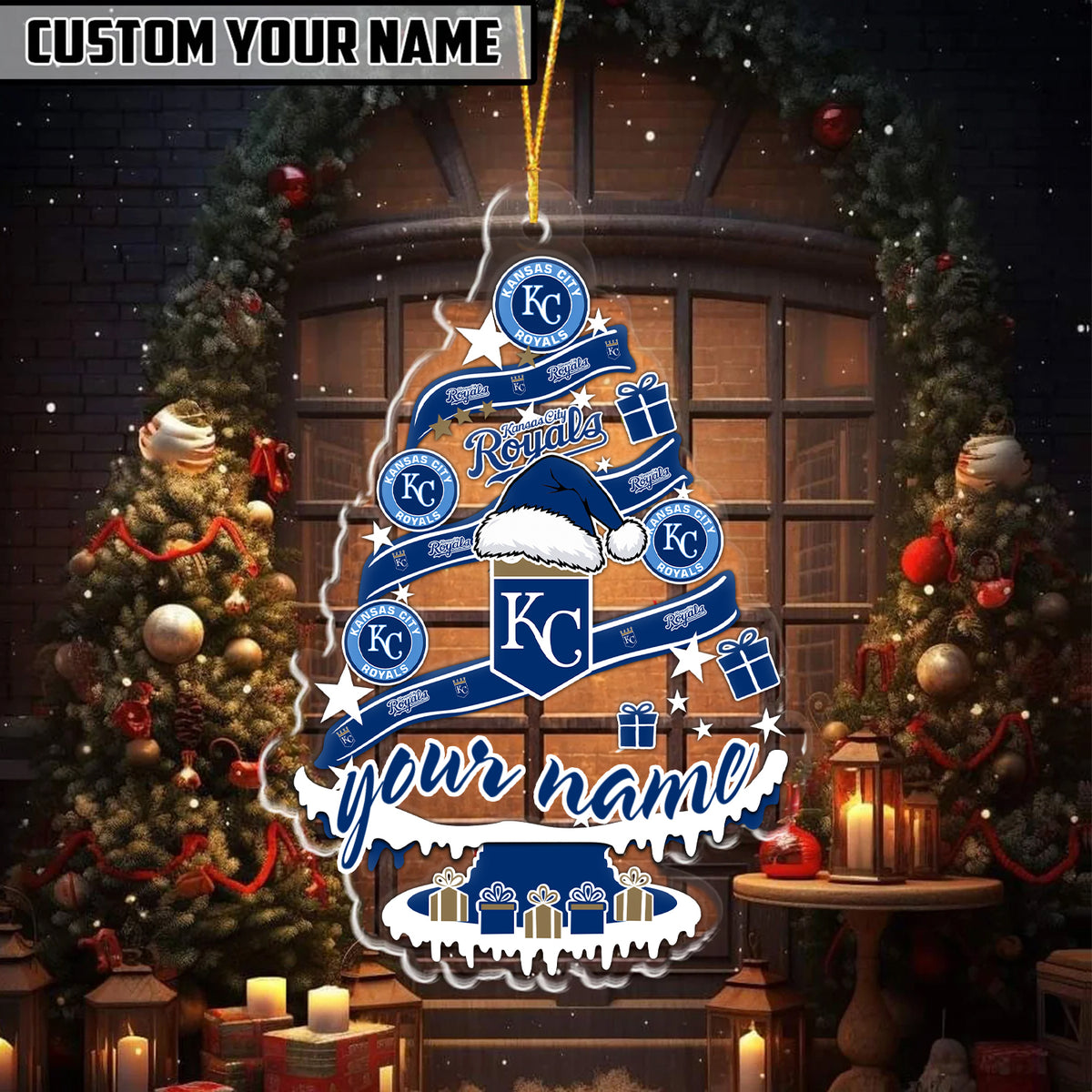 [FLASH SALE] NEW CUSTOMIZED MLB19 KCR KANSAS CITY ROYALS CHRISTMAS ACRYLIC ORNAMENT