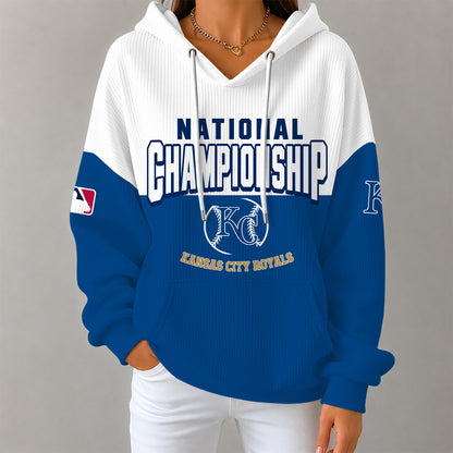 [FLASH SALE] NEW CUSTOMIZED MLB19 KCR KANSAS CITY ROYALS RIBBED HOODIE & SWEATSHIRT
