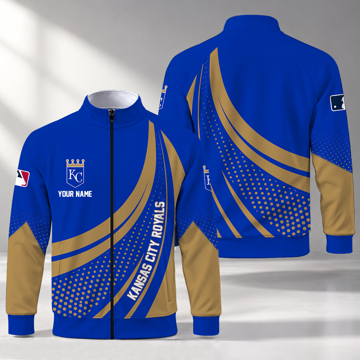 [FLASH SALE] NEW CUSTOMIZED MLB19 KCR KANSAS CITY ROYALS STAND COLLAR JACKET